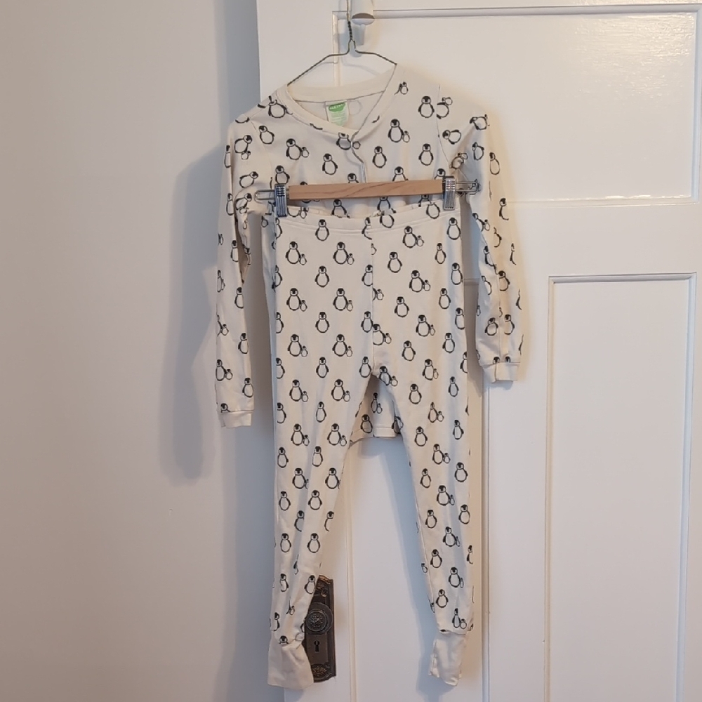 Penguin Print Kids Two Piece Pajama Organic Cotton
